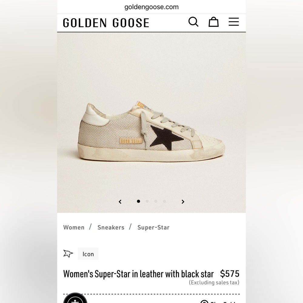 Golden Goose Women's Super-Star in leather with black star NWOT
